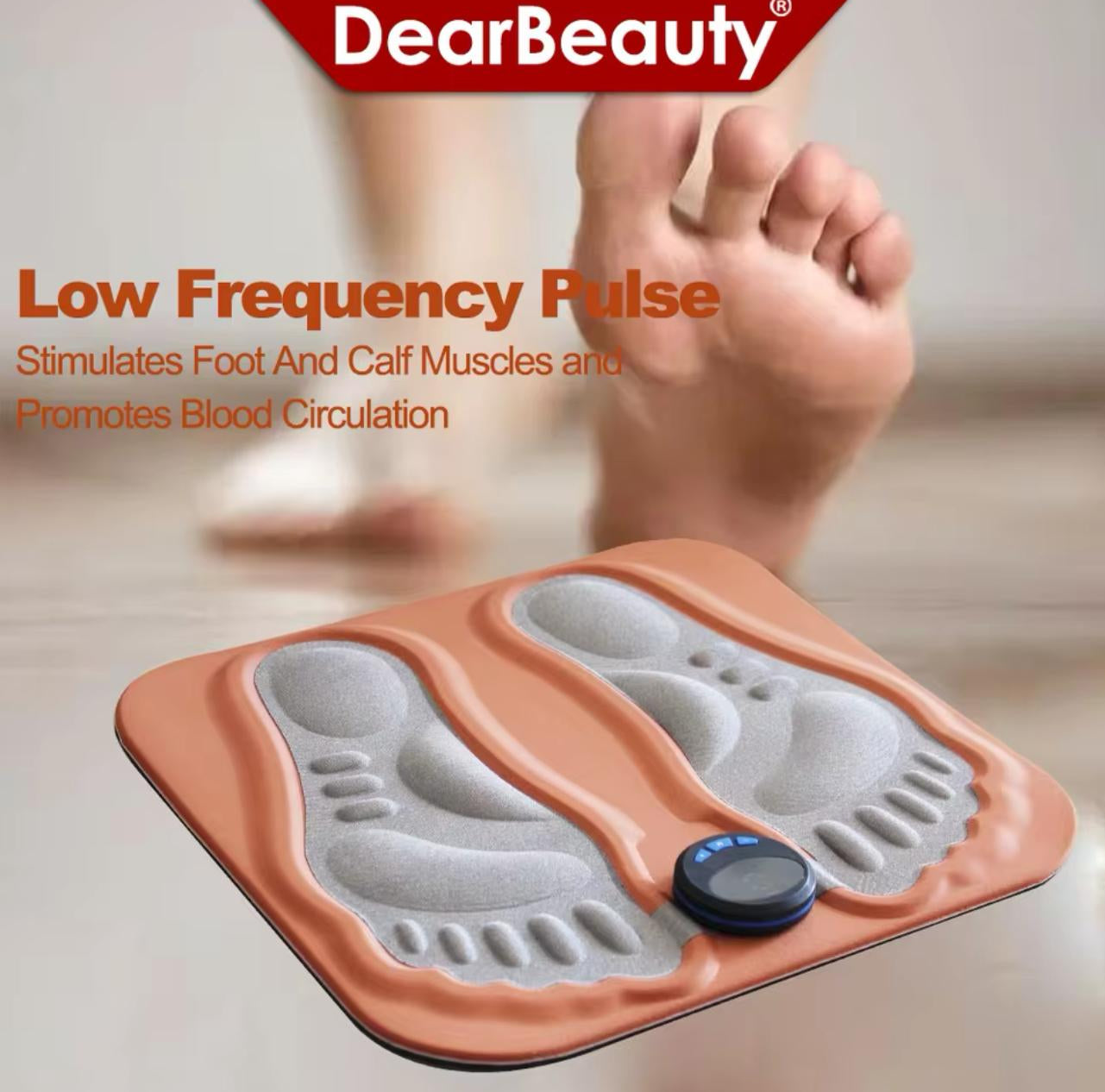 3D Smart Foot Massage Pad Feet Massager 6 Modes 15 LevelsImprove Blood Circulation Relax Muscles Slim Legs Rechargeable Foot Pad